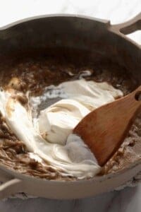 Whipped cream in a pan.