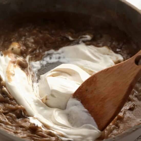 Whipped cream in a pan.