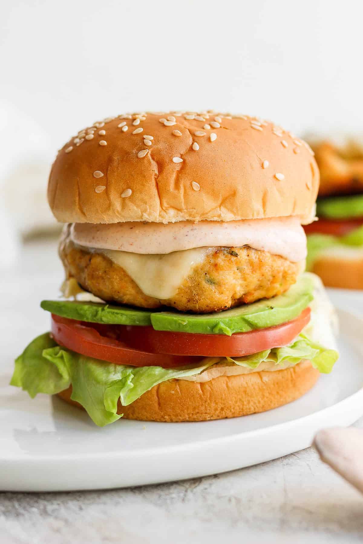 Simple Chicken Burgers (w/ secret burger sauce!) - Fit Foodie Finds