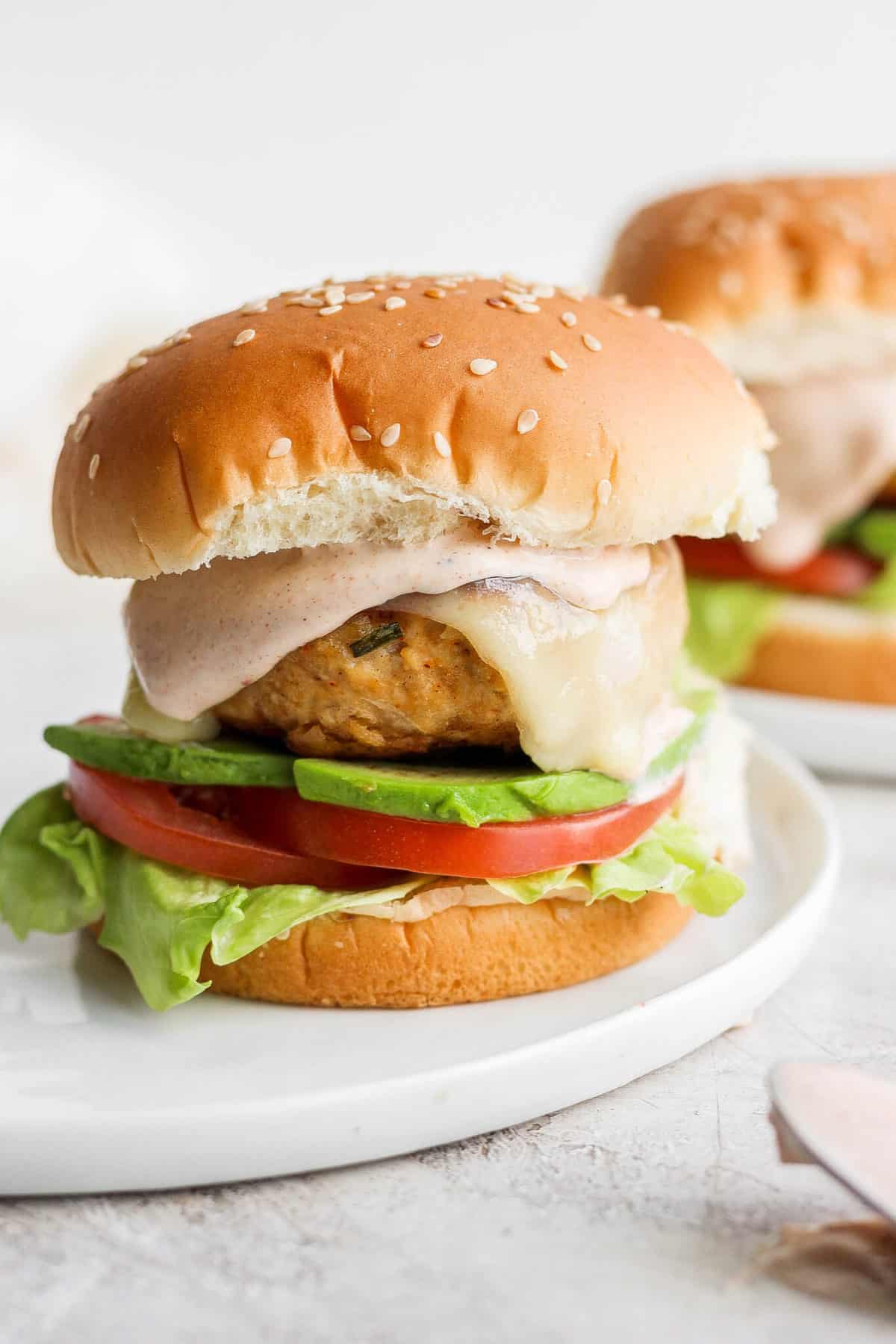 Simple Chicken Burgers (w/ secret burger sauce!) - Fit Foodie Finds