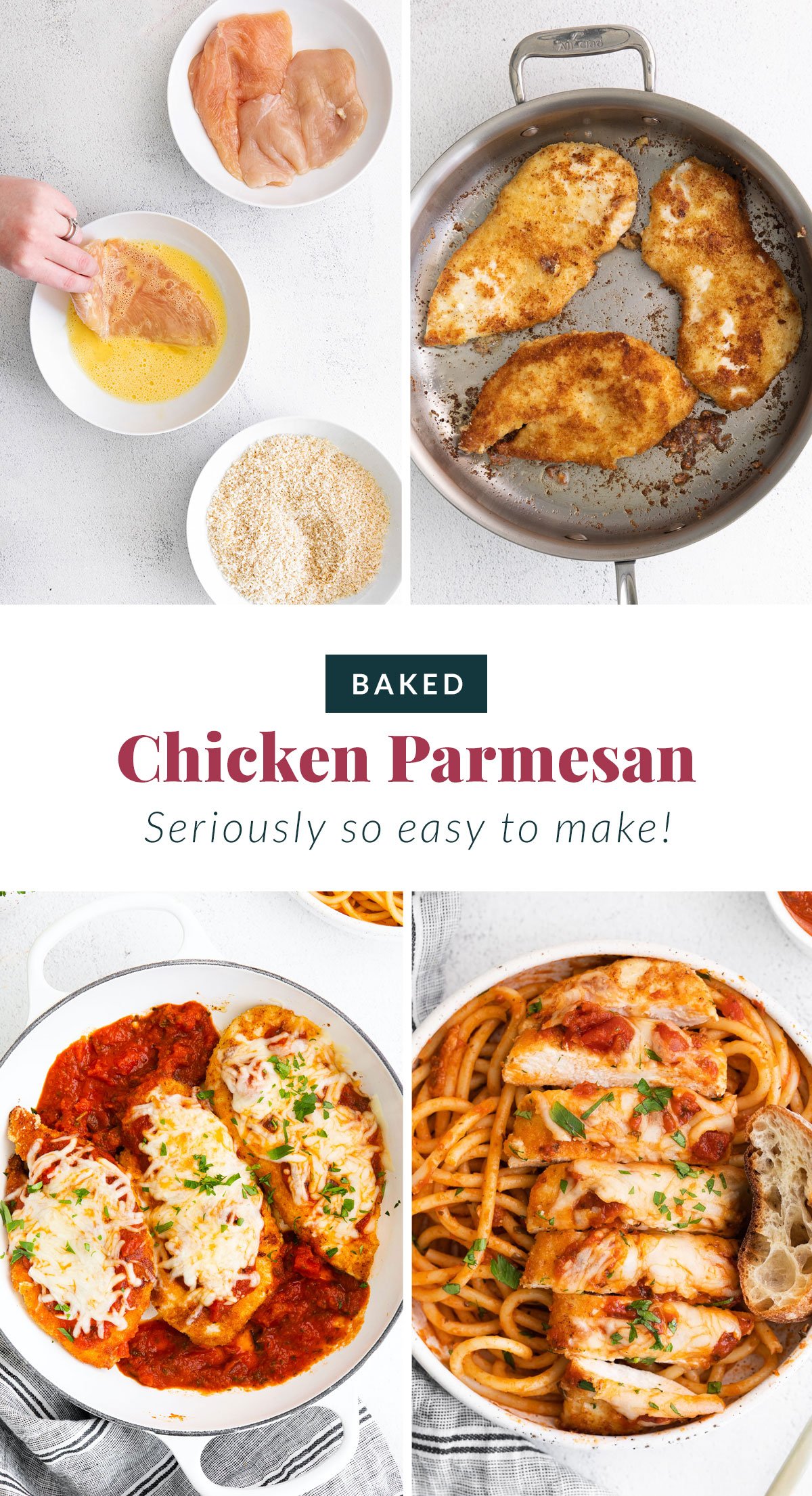 Easy Baked Chicken Parmesan - Fit Foodie Finds