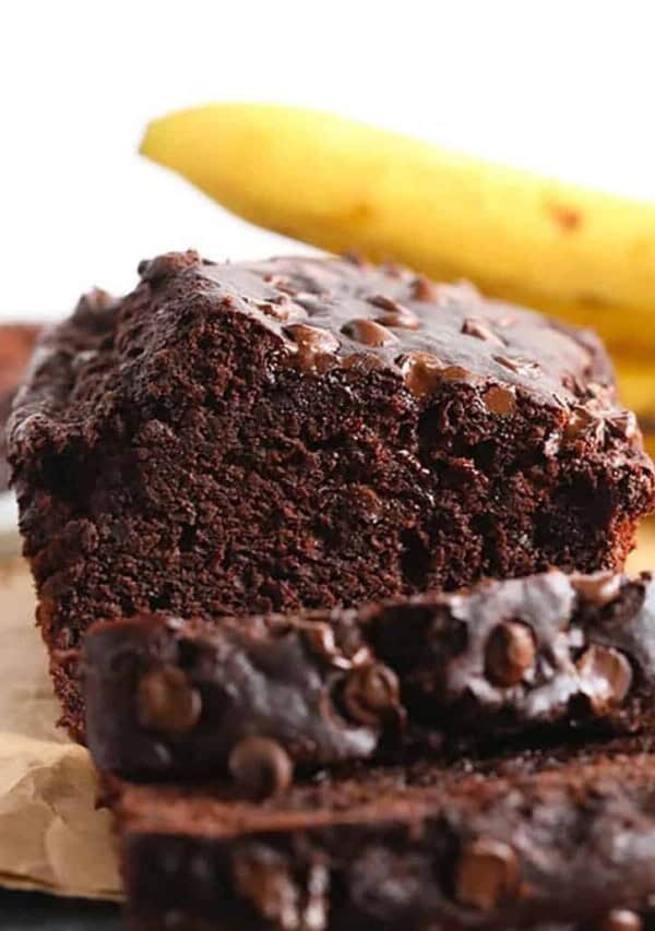 Chocolate chocolate chip banana bread