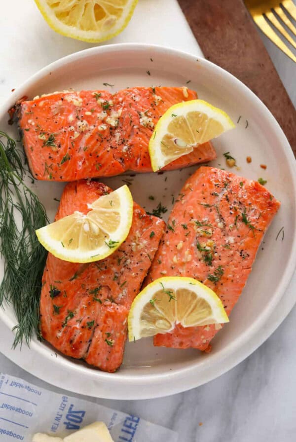 salmon on plate