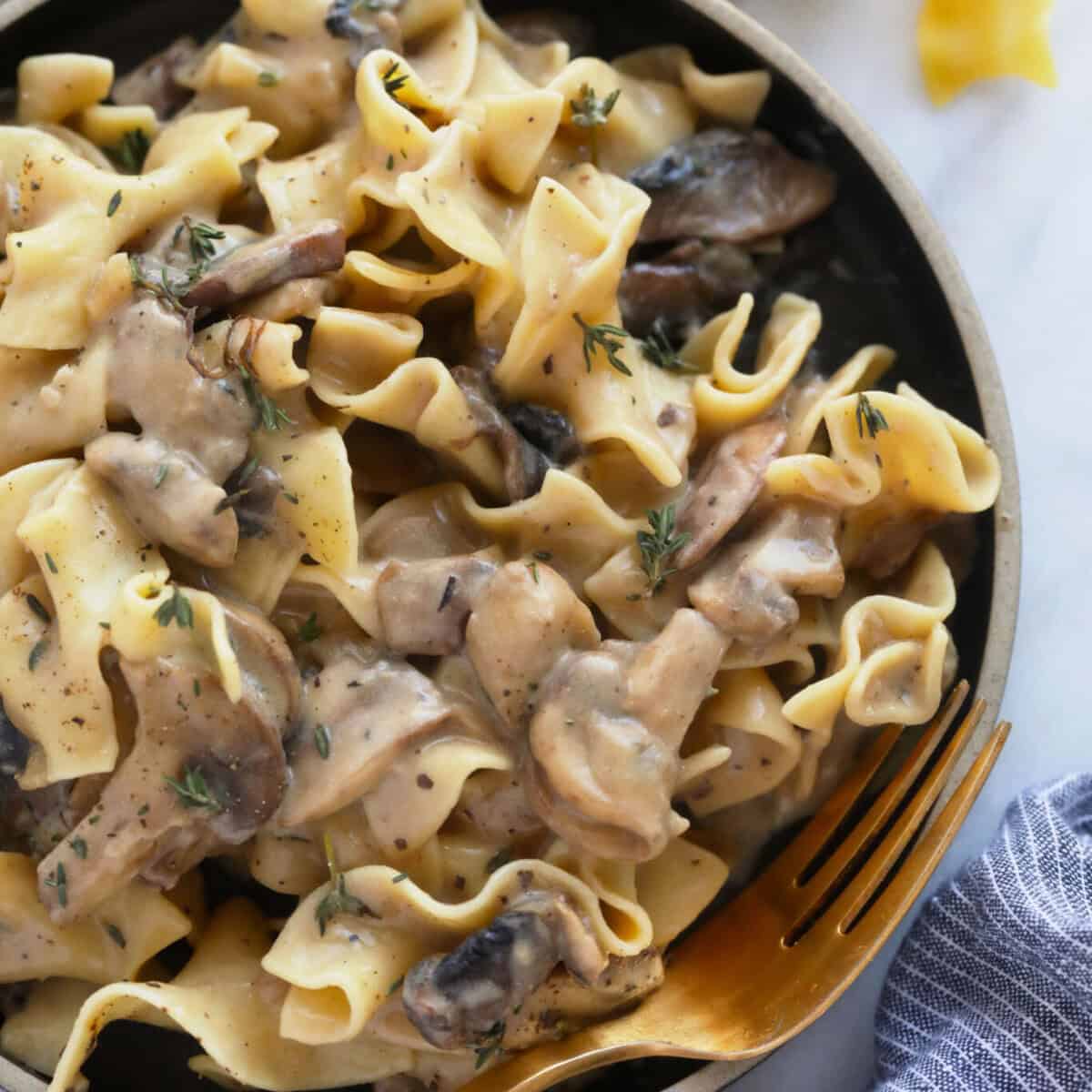 Mushroom Stroganoff (Vegetarian) - Fit Foodie Finds