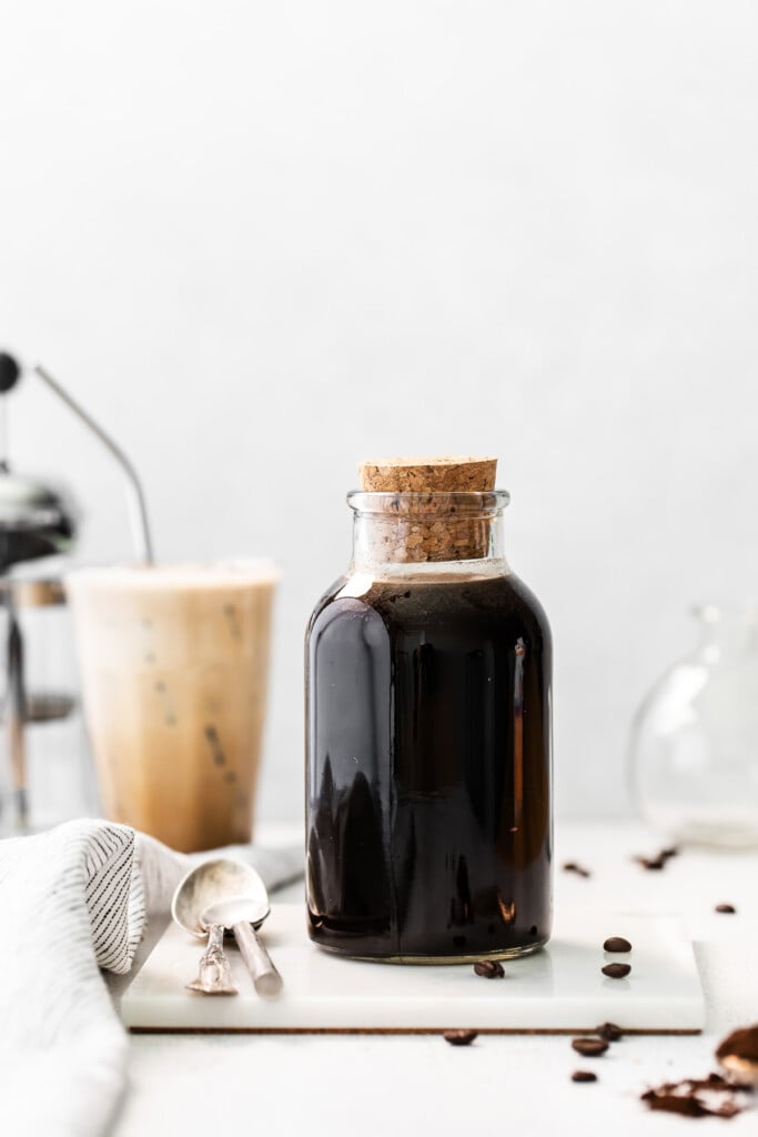 Cold brew coffee in a jar.