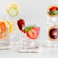 Fruit infused water in a glass.