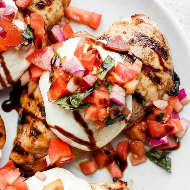 Grilled Bruschetta Chicken (fresh and healthy!) - Fit Foodie Finds