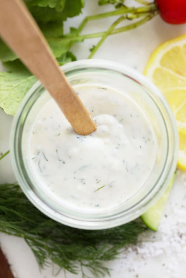 yogurt dressing in jar