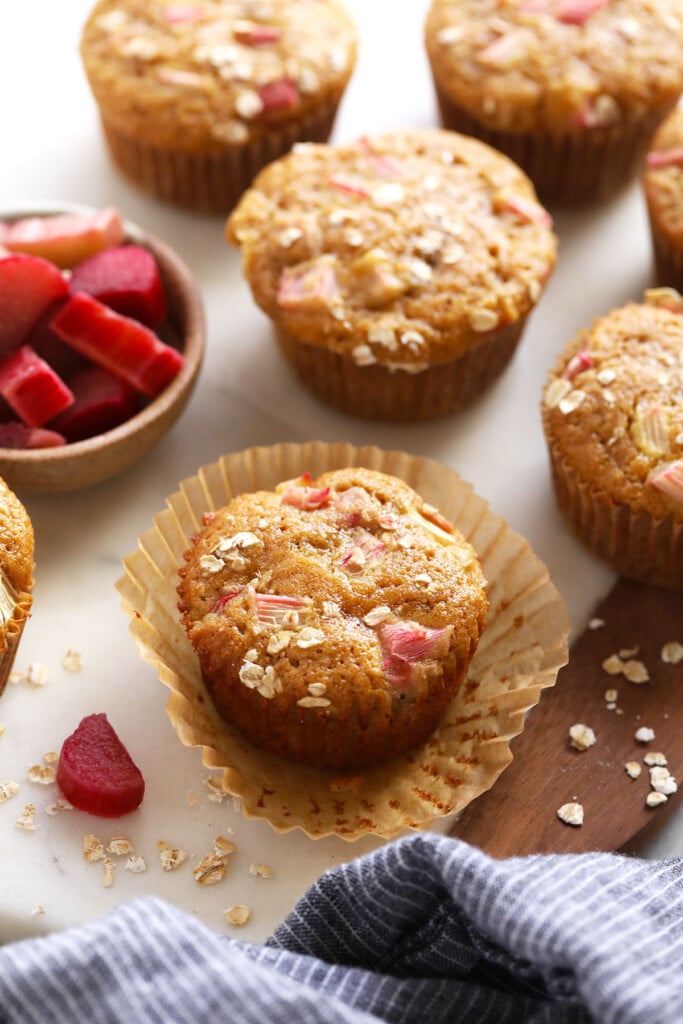 Rhubarb Muffins - Fit Foodie Finds