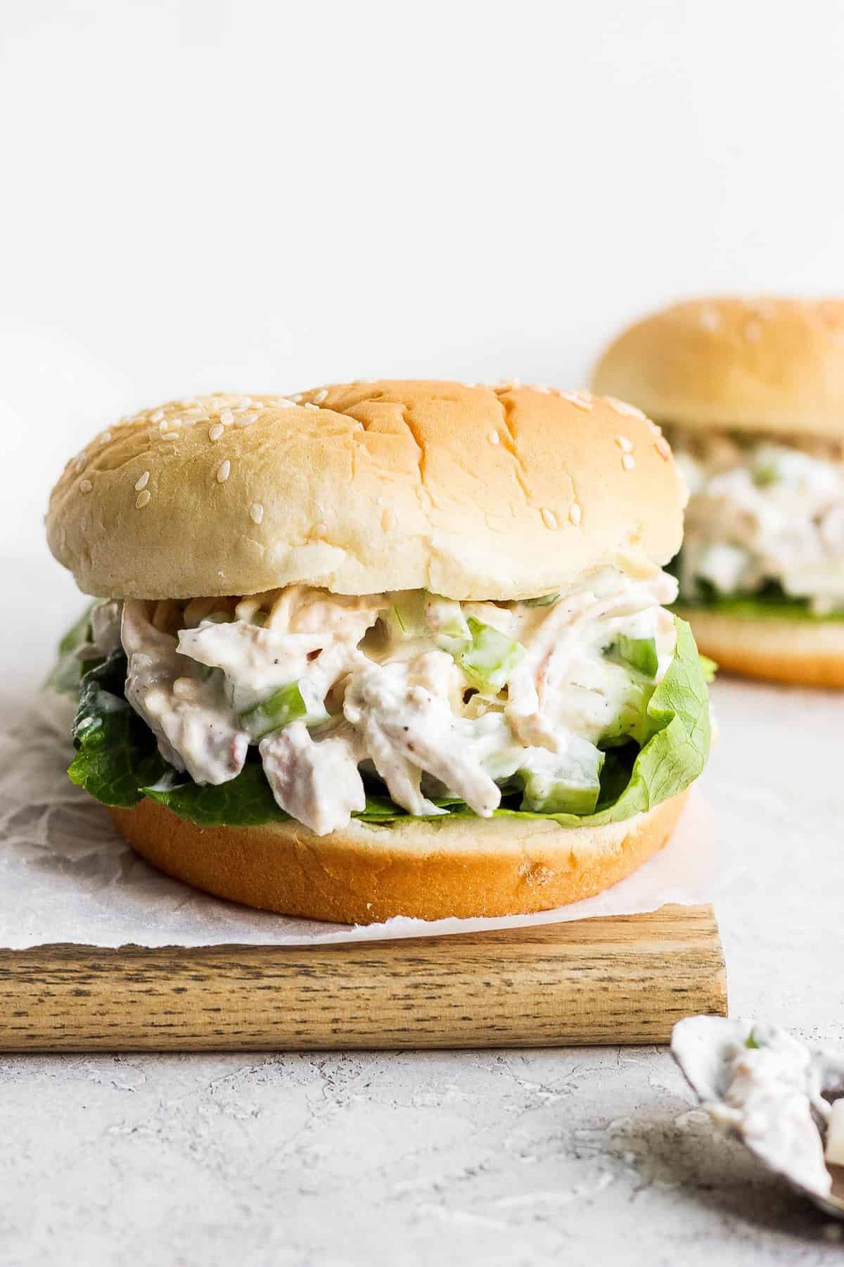 smoked chicken salad on bun