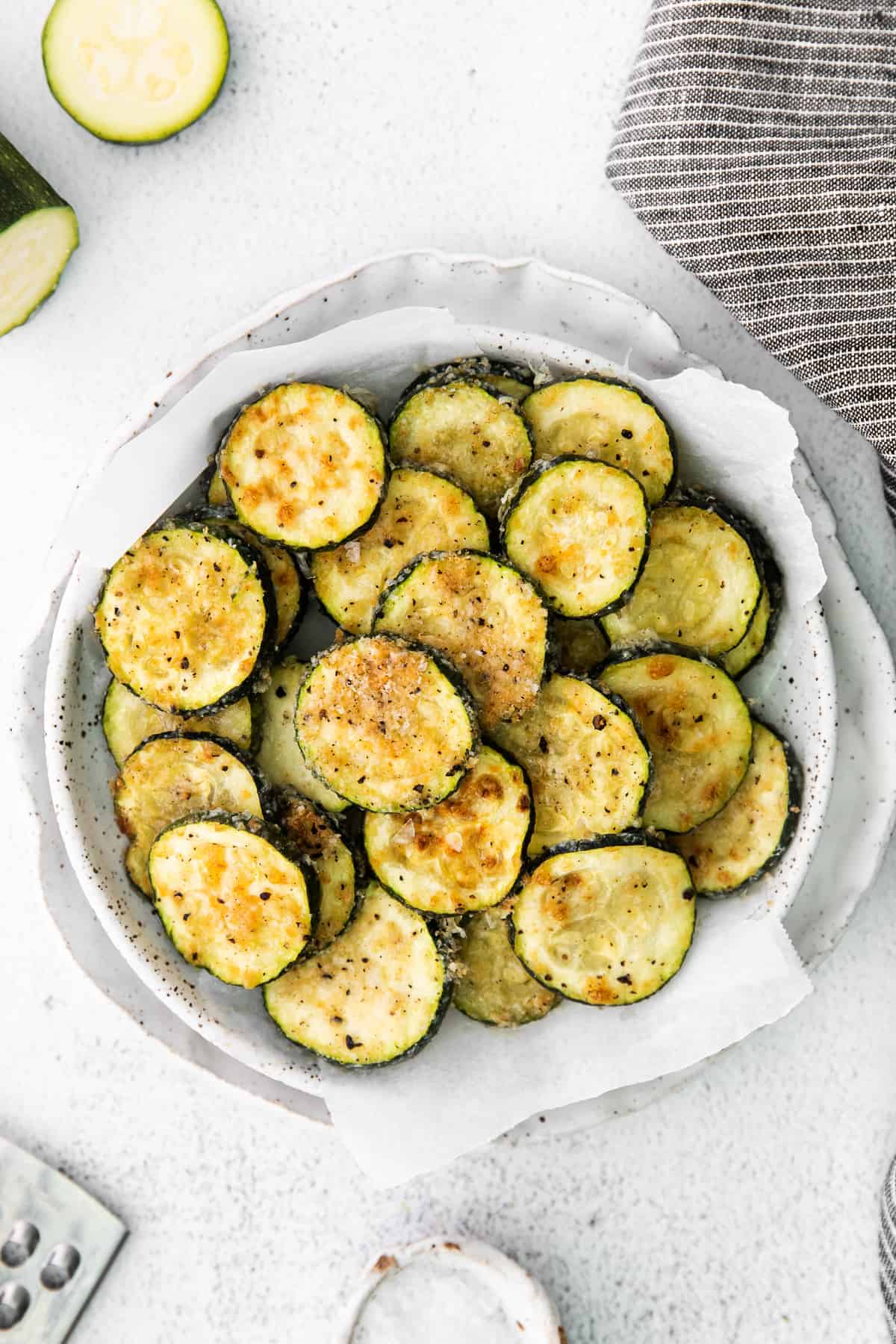 Baked zucchini in a bowl.