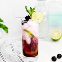 blackberry cocktail in glass