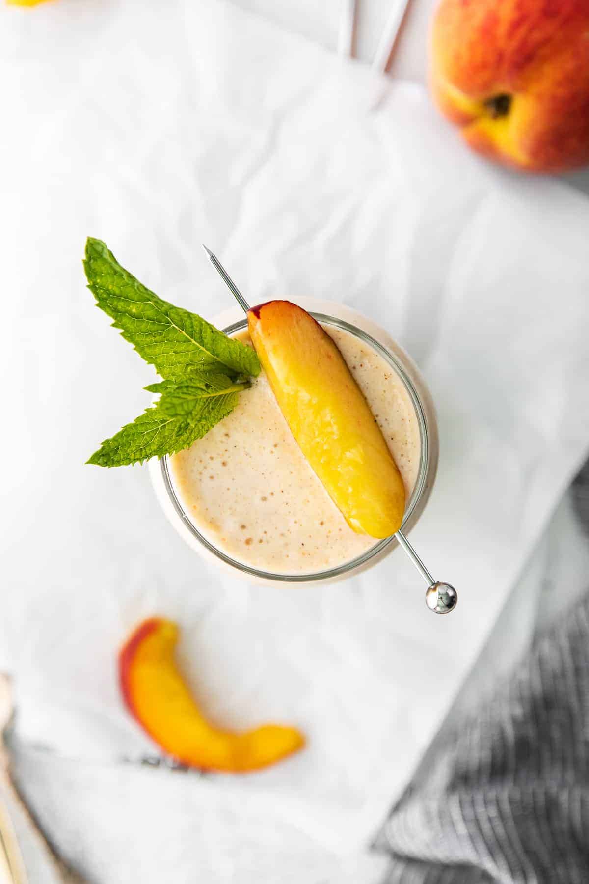 peach smoothie with fresh peach