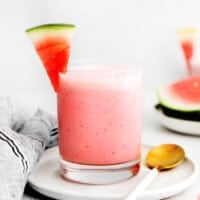 Watermelon smoothie in a glass.