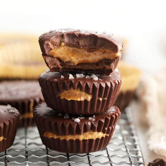 almond butter cups on wire rack