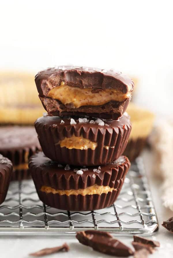 almond butter cups on wire rack