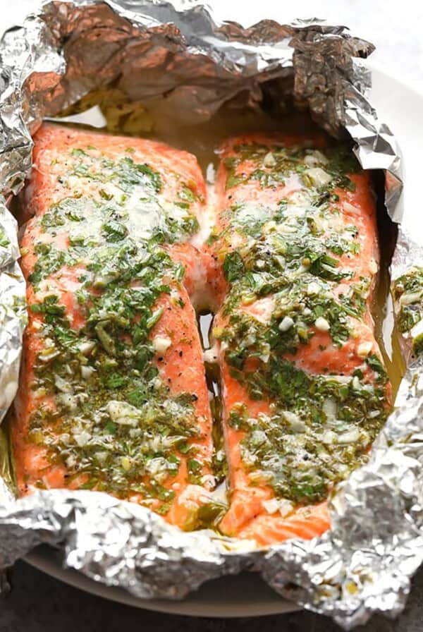 grilled salmon in foil