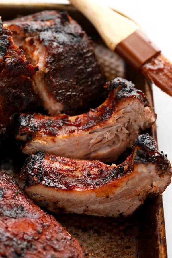 ribs on baking sheet