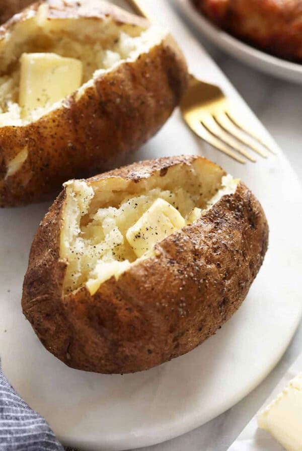 potatoes on cutting board