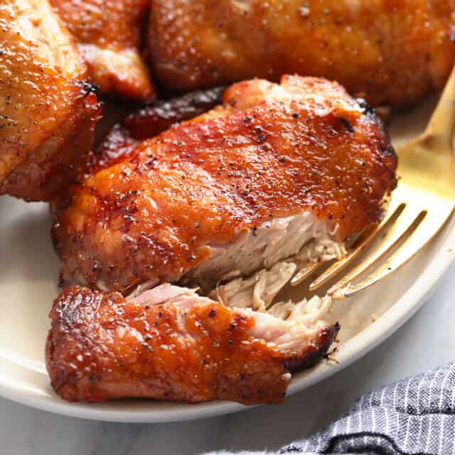 Buffalo Baked Boneless Chicken Thighs - Fit Foodie Finds