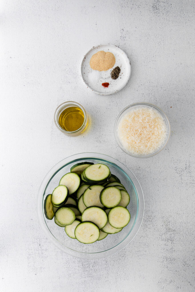 ingredients for air fryer zucchini.