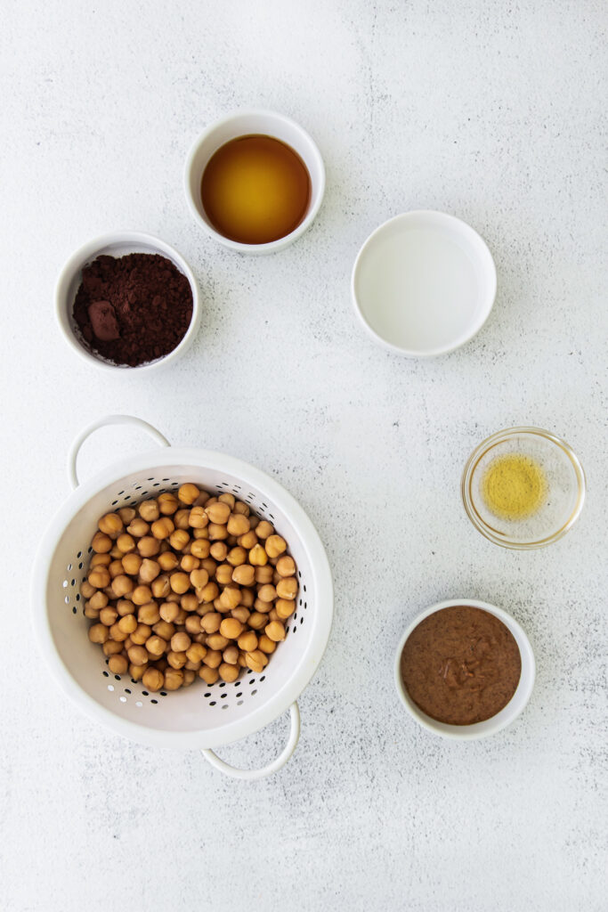 hummus ingredients on countertop 