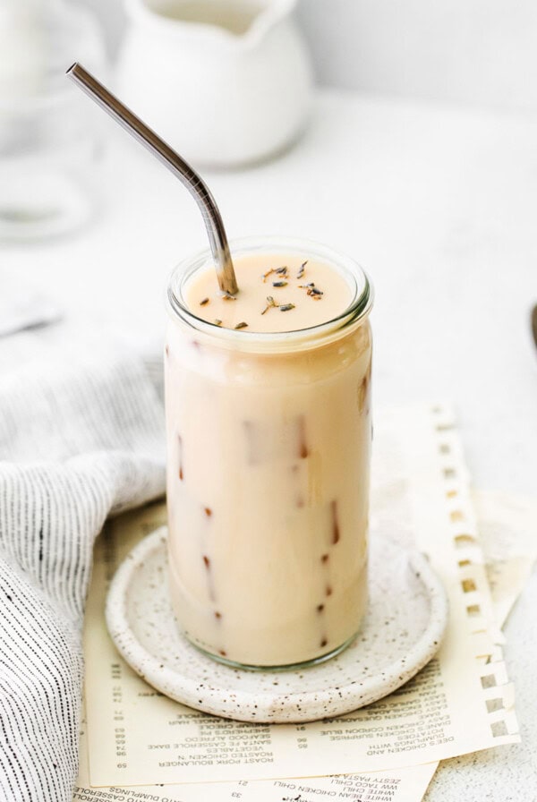 latte in glass