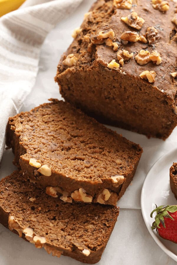 sliced banana bread