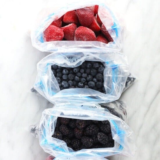 frozen berries in bags