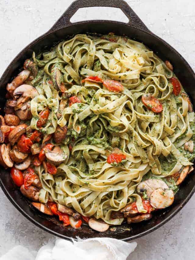 How to Make Pesto Pasta - Fit Foodie Finds