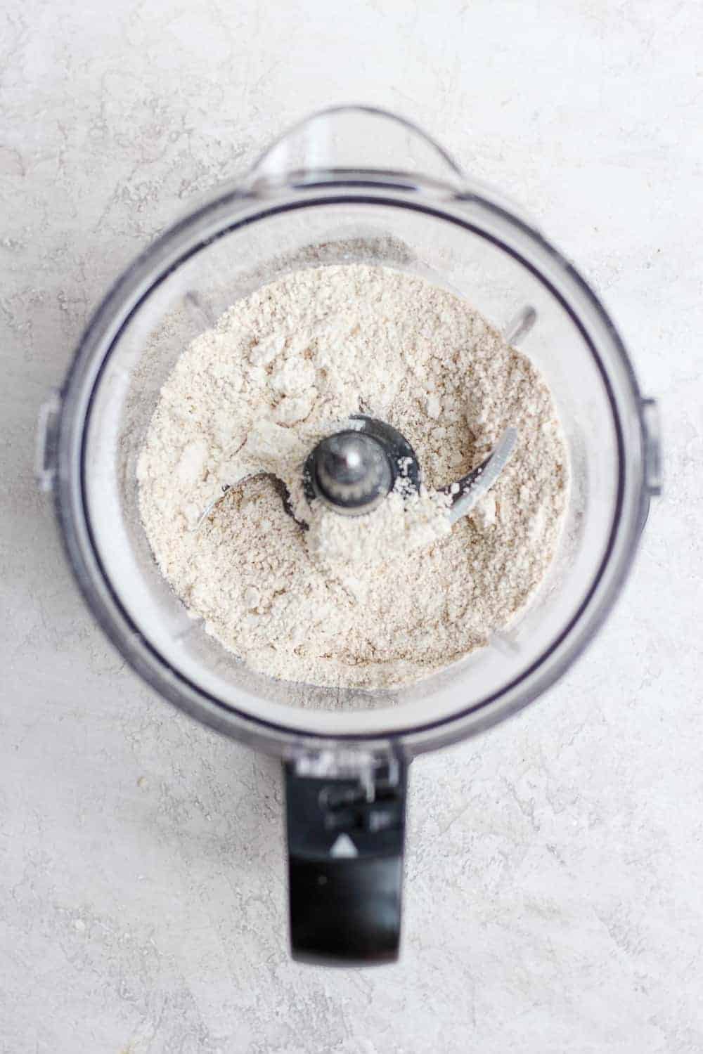 ground oat flour in food processor