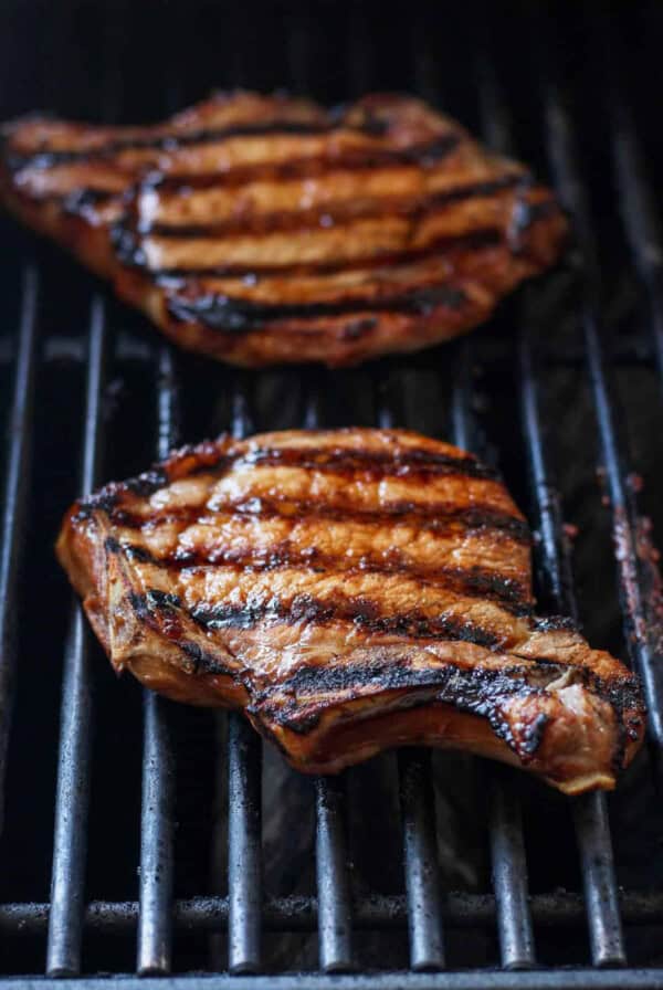 pork chops on grill