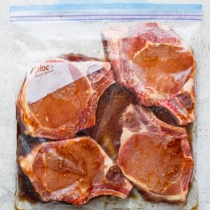 pork chops in bag.