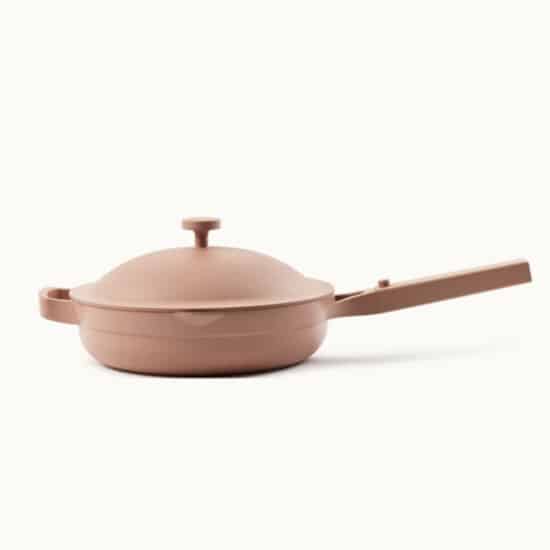a pan with a handle on a white background.