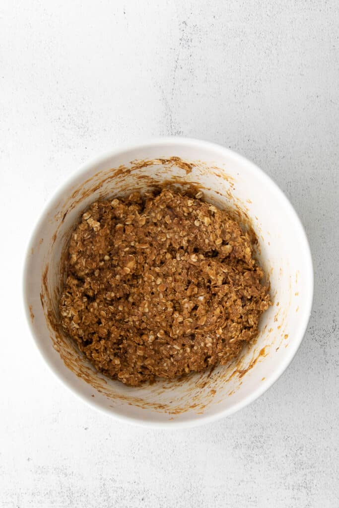 granola bar mixture in bowl