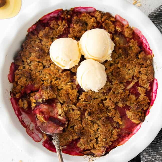 Simple Plum Crisp (made with fresh plums!)- Fit Foodie Finds