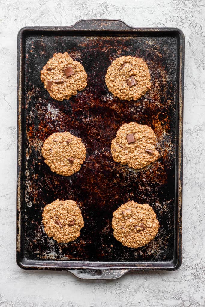 oatmeal cookies on baking sheet