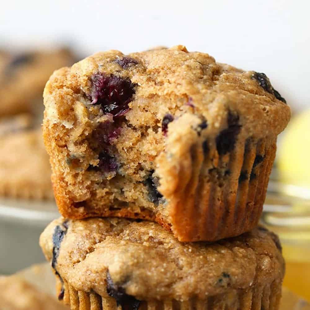 BEST Healthy Blueberry Muffins - Fit Foodie Finds - DMRU