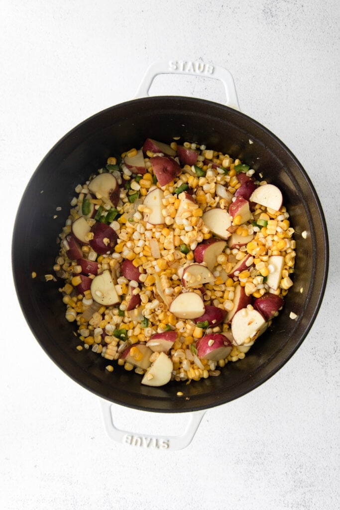 veggies in Dutch oven