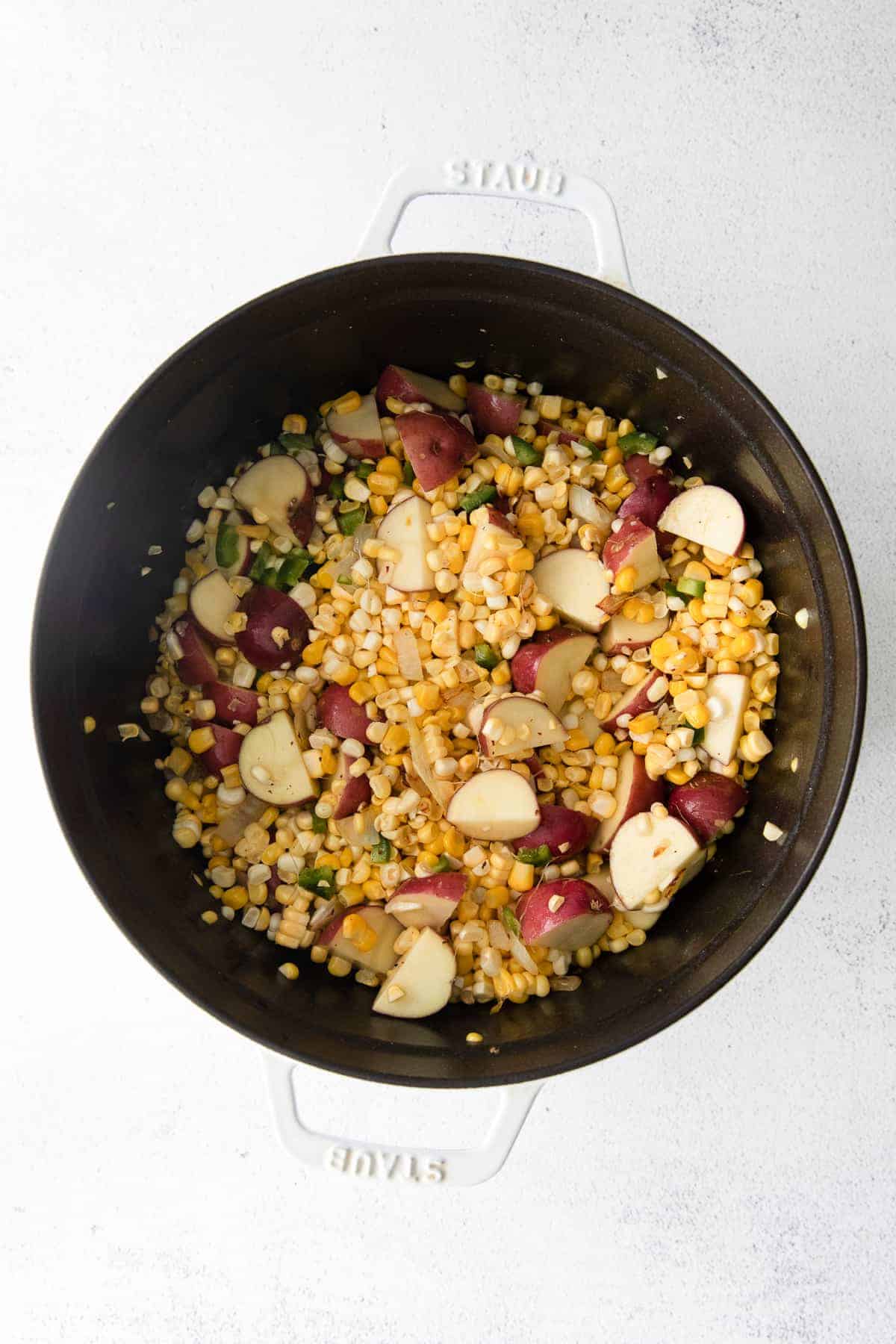 veggies in Dutch oven