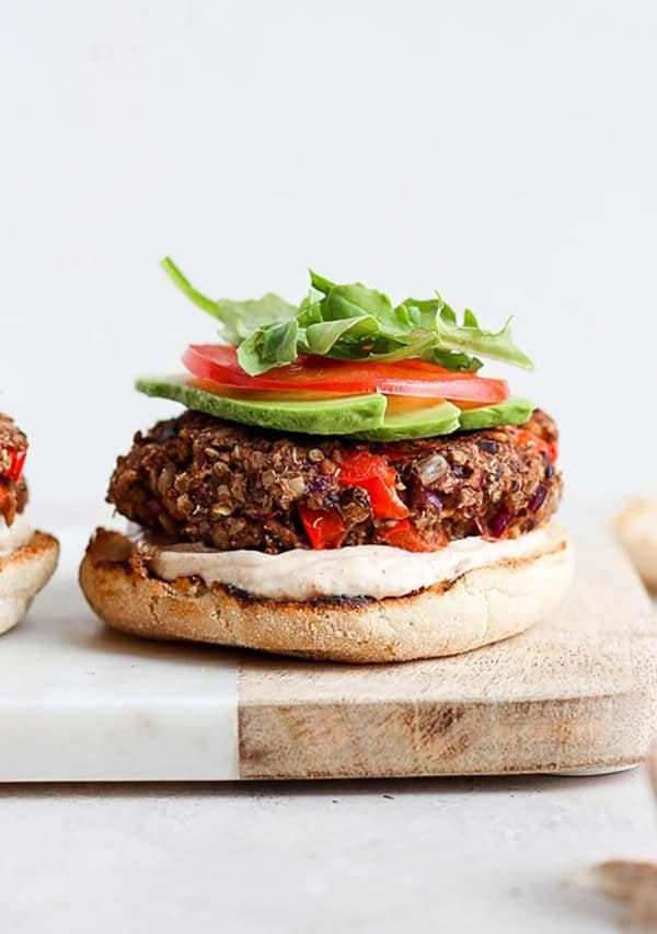 burger on cutting board