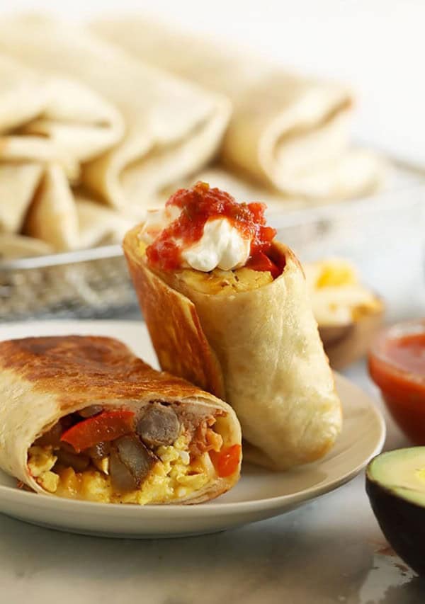 breakfast burrito on plate