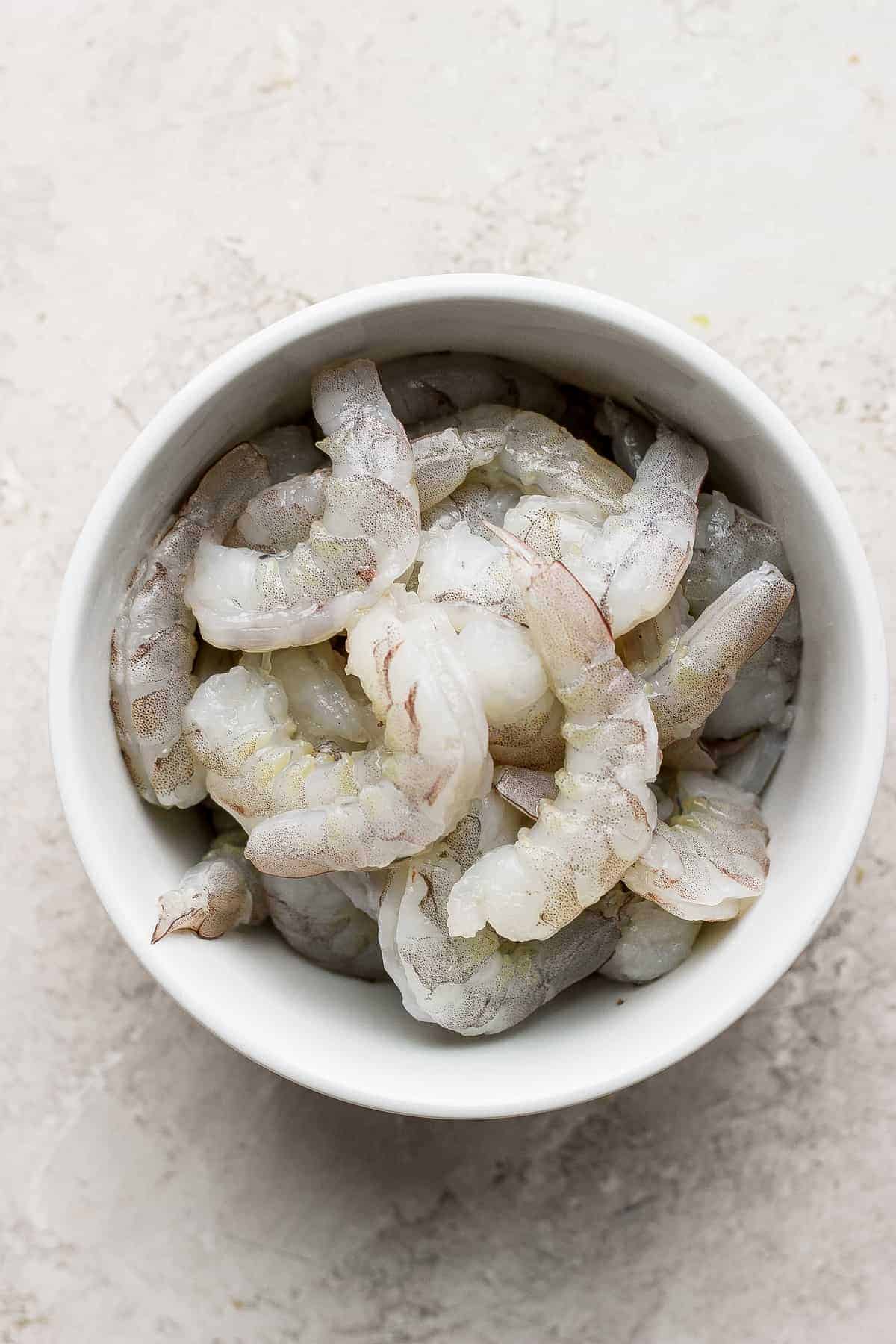 raw shrimp in bowl