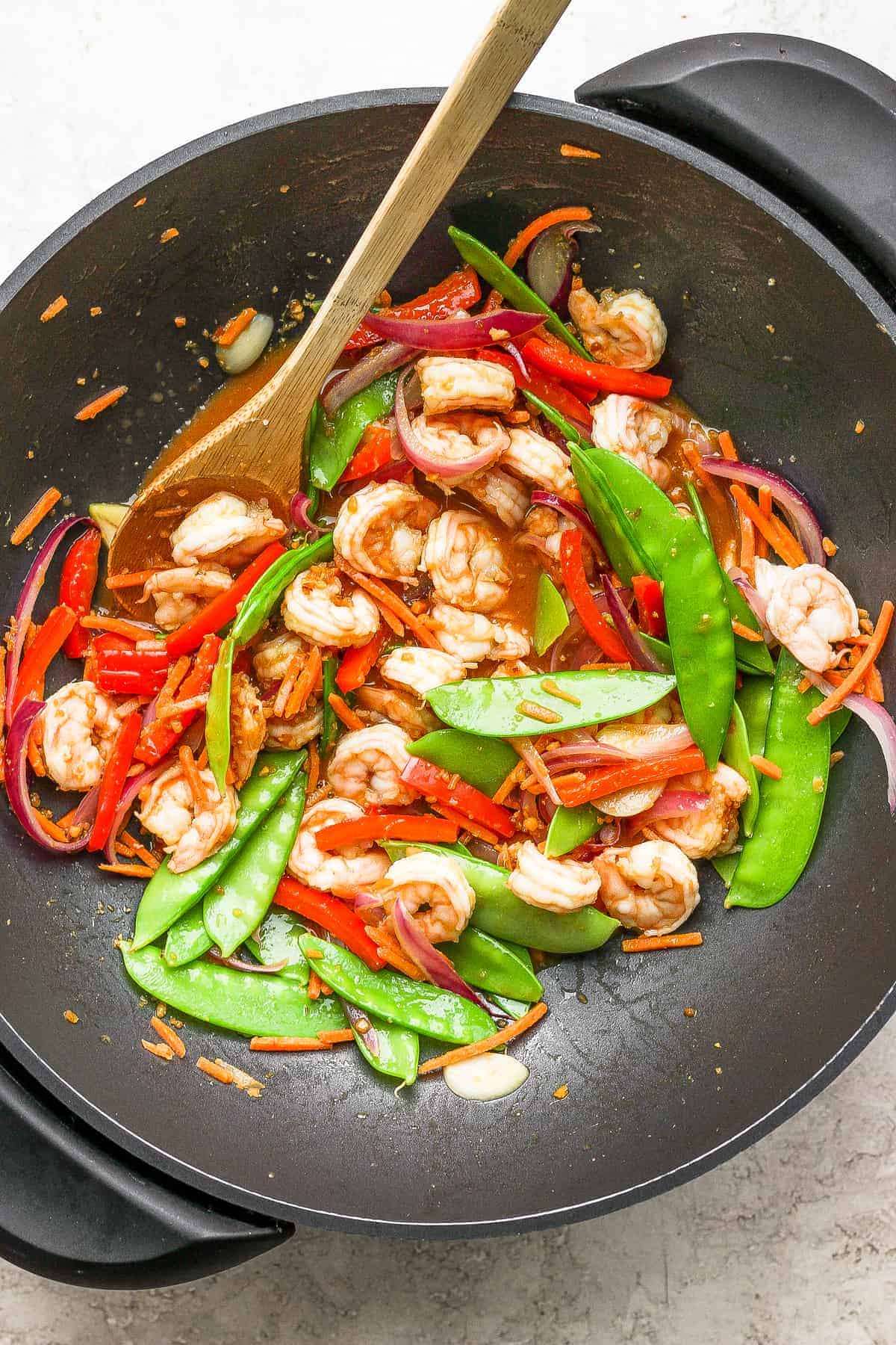 stir fry in wok