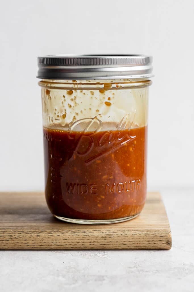 stir fry sauce in a mason jar
