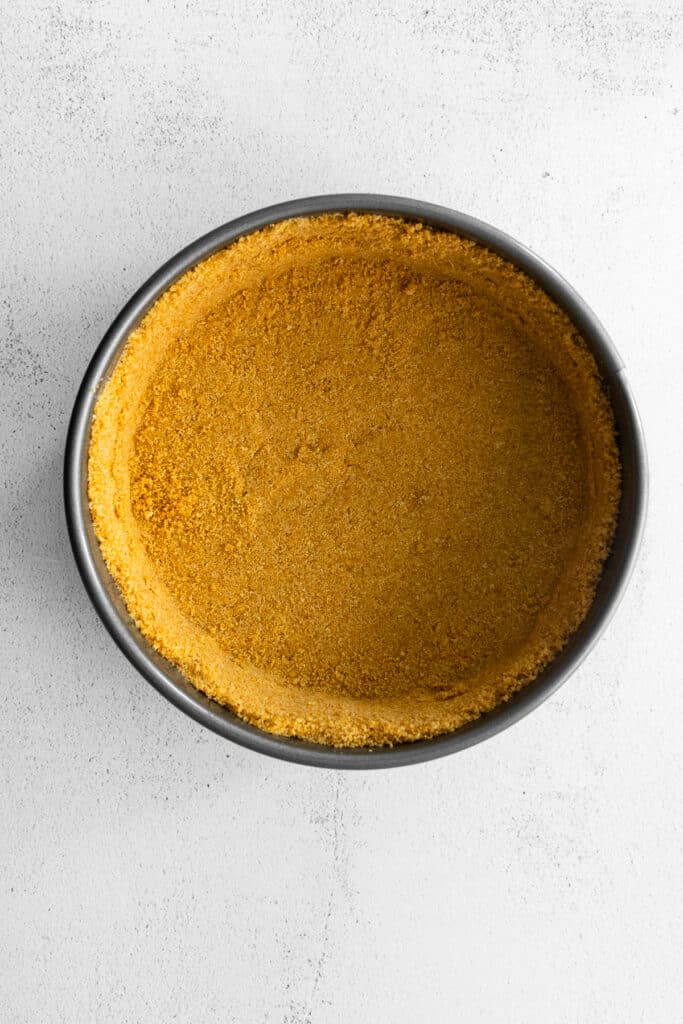 graham cracker crust pressed into a spring form pan