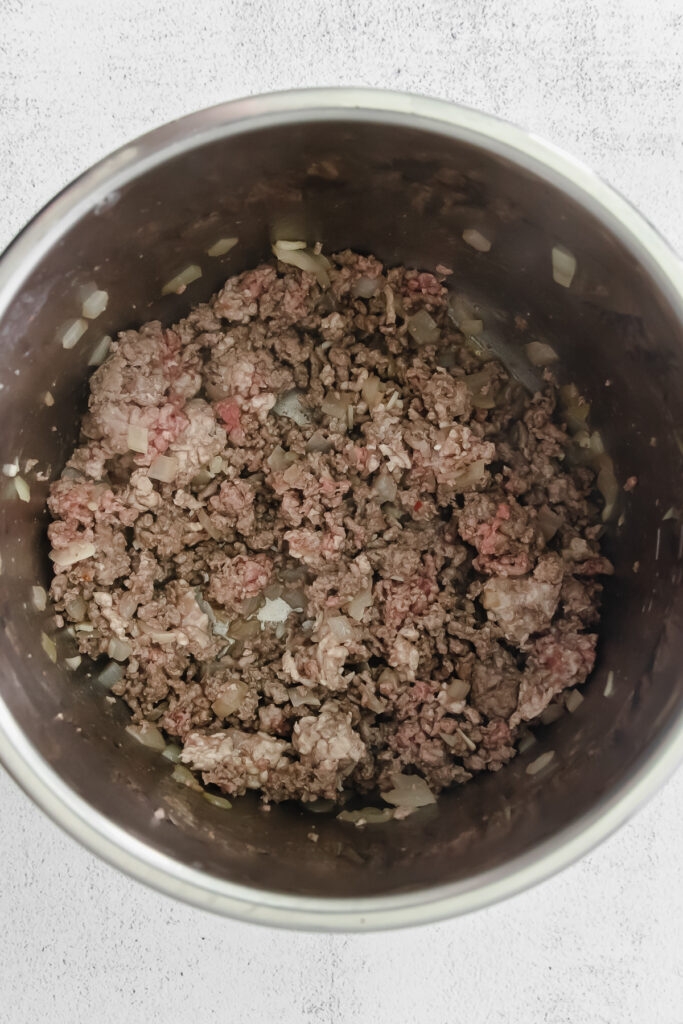 Ground beef in the instant pot.