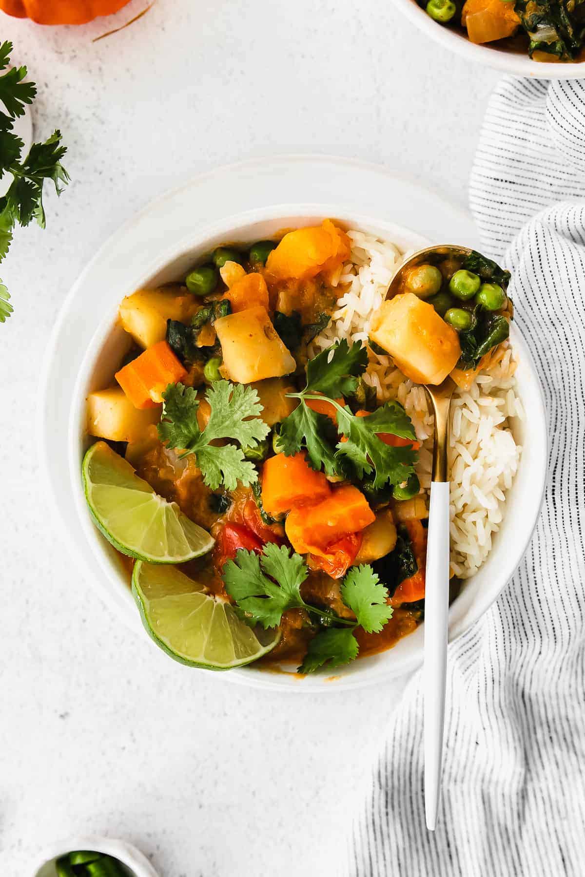 The most creamy, delicious Pumpkin Curry recipe is made right in your Instant Pot for a quick and easy healthy meal. pumpkin curry in bowl