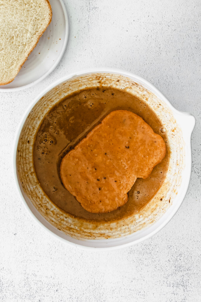 french toast in pumpkin mixture