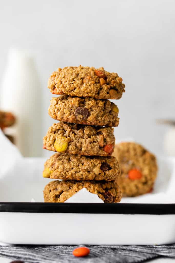 stack of monster cookies